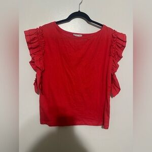 Zara Women's Top in Bold Red